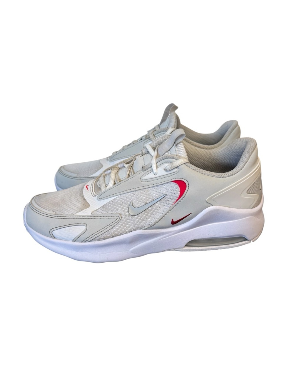 Nike Air Max Bolt White Red Bolt Metallic Platinum Womens Size 9 CU4152-102